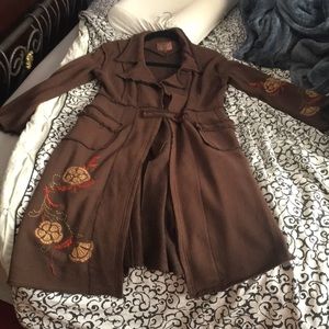 Embroidered Designer 100% Cotton Long Coat